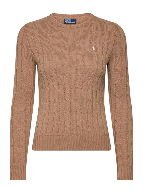 Cable-Knit Cotton Crewneck Sweater Polo Ralph Lauren Brown