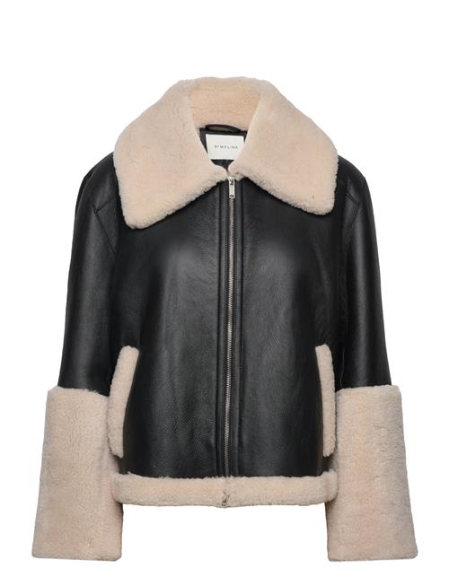 Gaia Cropped Shearling Jacket Malina Black