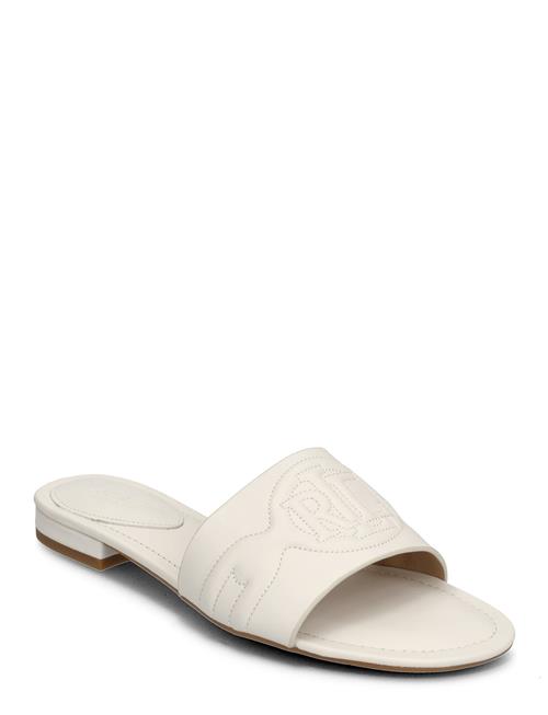 Alegra Iii Nappa Leather Slide Sandal Lauren Ralph Lauren White