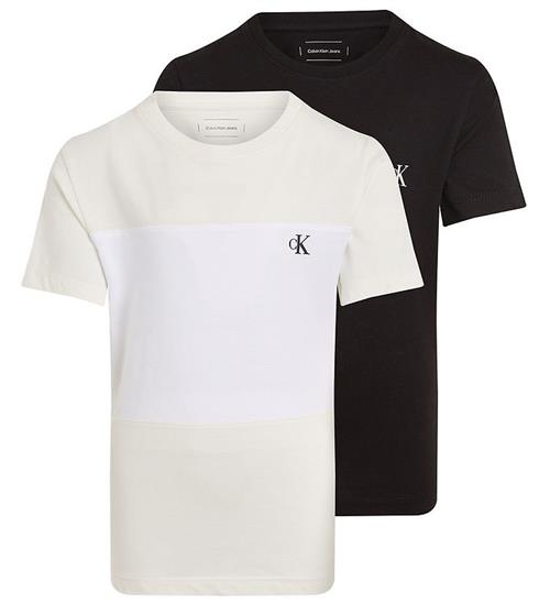 Calvin Klein T-shirt - 2 pak - Color Block - Black/Tofu Colorblo