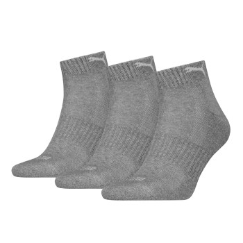 Puma Strømper 3P Cushioned Quarter Sock Grå Str 35/38