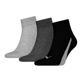 Puma Strømper 3P Lifestyle Quarter Socks Sort/Grå Str 35/38