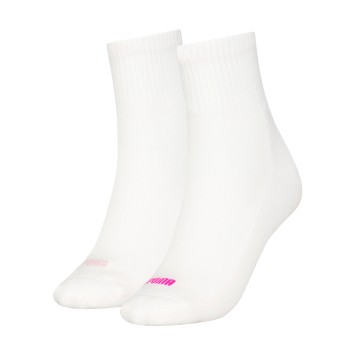 Puma Strømper 2P Women Heart Logo Short Crew Socks Hvid/Rosa Str 39/42 Dame