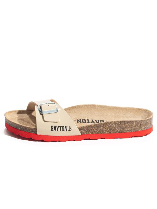 Bayton Pantoletter 'ANASTASIA'  creme / brandrød / sort