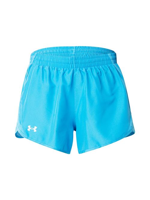 UNDER ARMOUR Sportsbukser 'Fly By'  neonblå / sølvgrå