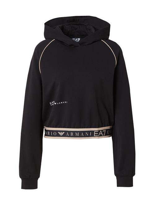 EA7 Emporio Armani Sweatshirt 'NATURAL VENTUS7'  beige / sort / hvid