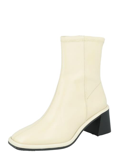 River Island Støvletter 'BLOCK HEEL ZIP SOCK BOOT'  ecru / sort