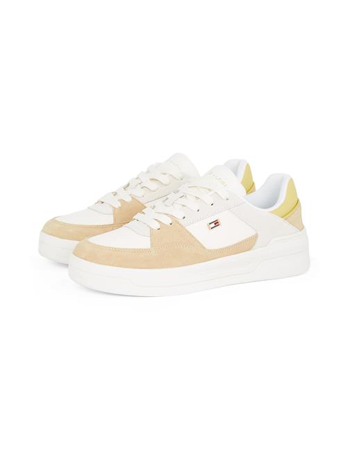 TOMMY HILFIGER Sneaker low 'ESSENTIAL BASKET'  beige / citrongul / lysegrå / hvid