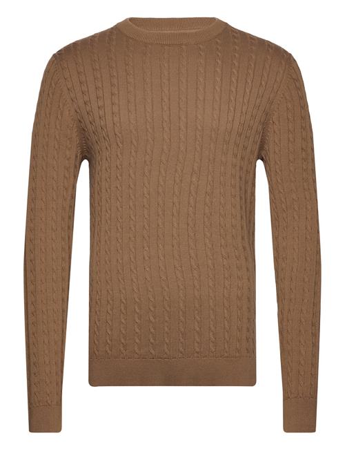 Se Jack & Jones Jjcarlson Knit Crew Neck Jack & J S Brown ved Booztlet