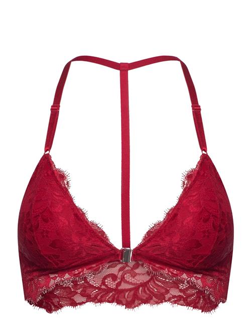 Se Charlotta Triangle Bralette Hunkemöller Red ved Booztlet