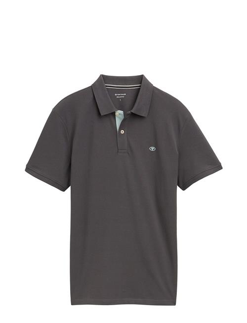 Basic Polo With Contrast Tom Tailor Grey