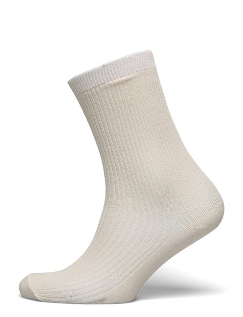 Fine Cotton Rib Socks Mp Denmark Cream