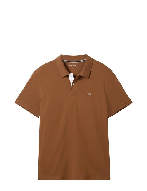 Basic Polo With Contrast Tom Tailor Brown