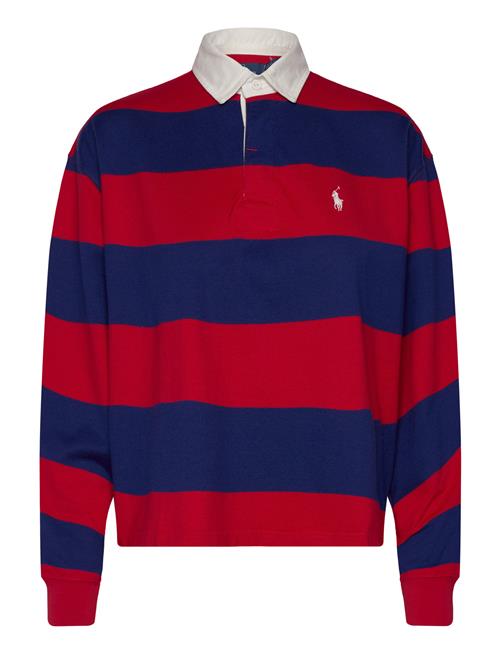 Striped Cropped Jersey Rugby Shirt Polo Ralph Lauren Red