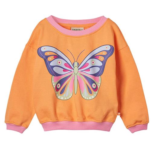 Småfolk Sweatshirt With Butterfly Papaya Butterfly Sweatshirt Papaya | Orange | 3-4 years