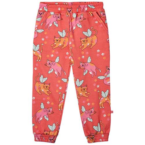 Småfolk Cats Joggingbukser Pink Punch 2-3 Y  Rød  2-3 år  kvinde