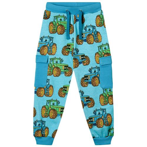 Småfolk Pants With Tractors Blue Atoll Tractors Joggingbukser Blue Atoll | Blå | 5-6 years