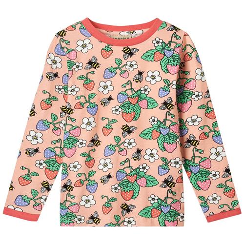 Se Småfolk Strawberries Langærmet T-shirt Blossom 4-5 Y  Lyserød  4-5 år  kvinde ved Babyshop
