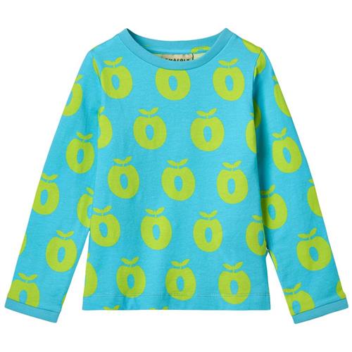 Se Småfolk Apples Langærmet T-shirt Blue Atoll 1-2 Y  Blå  1-2 år  mand ved Babyshop