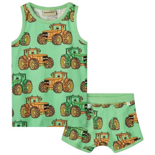 Småfolk Tractors Undertøjssæt Minty Green Tea 5-6 Y  Grøn  5-6 år  mand