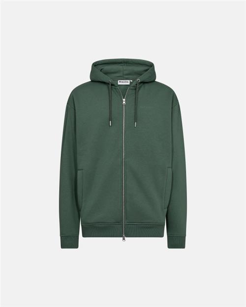 Hoodie "zip" | Bomuld | Grøn