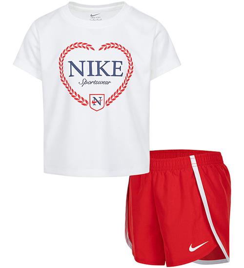 Nike ShortssÃ¦t - T-shirt/Shorts - University Red/Hvid