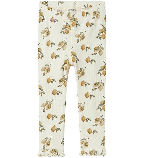 Lil Atelier Leggings - NbfGavo - Turtledove/Lemon