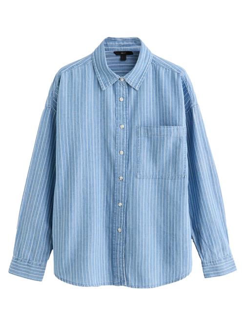 Next Bluse  blue denim / hvid