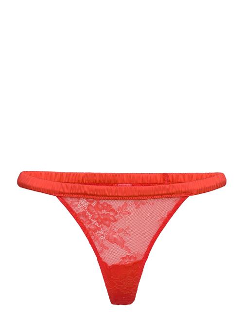 Lace Satin Thong Understatement Underwear Red