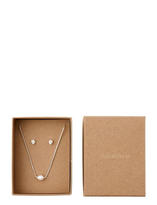 Alayah Gift Set, Necklace & Stud Earrings Pilgrim Silver