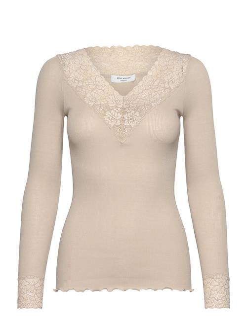 Organic T-Shirt W/ Lace Rosemunde Beige