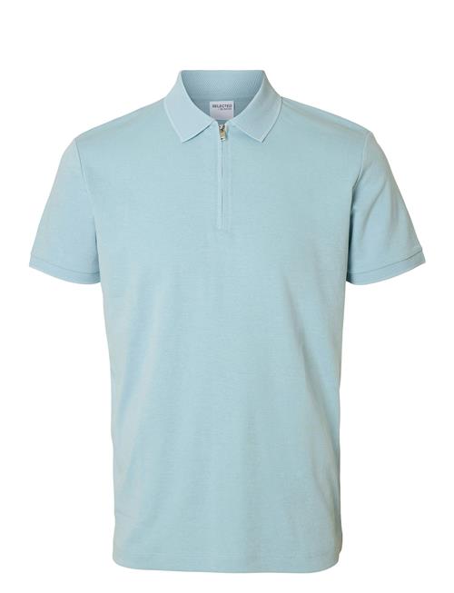 Slhfave Zip Ss Polo Noos Selected Homme Blue