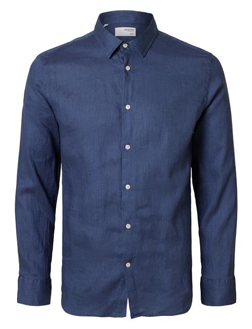 Slhregkylian-Linen Shirt Ls Classic Noos Selected Homme Blue