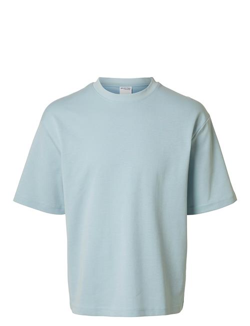 Slhlooseoscar Ss O-Neck Tee Noos Selected Blue