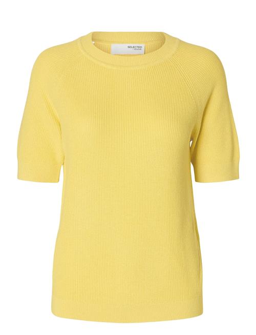 Slfelinna New Ss Knit Top Noos Selected Yellow