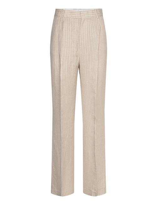 Striped Suit Trousers Mango Beige