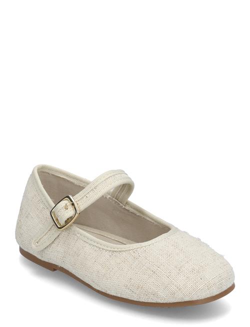 Round-Toe Ballet Flats With Buckle Mango Beige