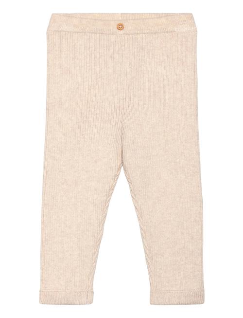 Cotton Ribbed Leggings Mango Beige