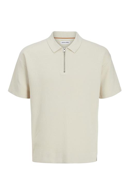 Jack & Jones Jjtroy Knit Zip Polo Jnr Jack & J S Cream