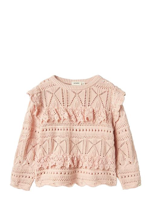 Se Nmfdamia Ls Loose Knit Lil Lil'Atelier Pink ved Booztlet