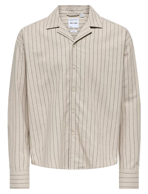 Onsemilo Casual Linen Ls Shirt 0256 ONLY & SONS Beige