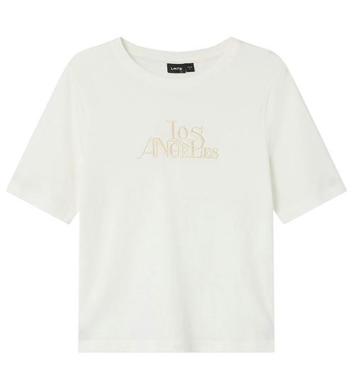 LMTD T-shirt - NlfFos - White Alyssum/Sandshell Embroidery