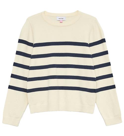 Vero Moda Girl Sweatshirt - Strik - VmSaba - Birch/NAVY BLAZER