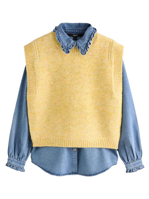 Se Next Pullover '2 in 1'  blue denim / mørkegul ved About You