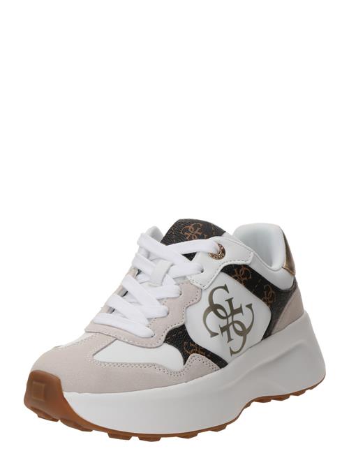 GUESS Sneaker low 'Luckei'  lysebeige / guld / sort / hvid