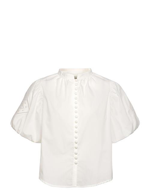 Allie Pouf Sleeve Embroidered Blouse Malina White