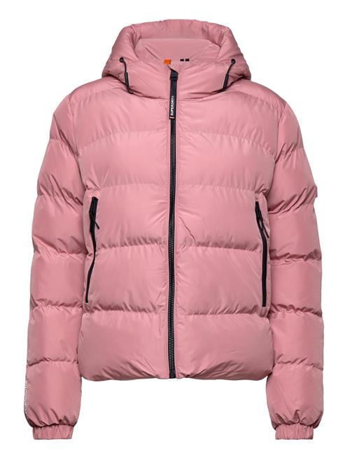 Hooded Sports Puffer Jacket Superdry Sport Pink