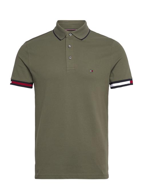 Flag Cuff Slim Fit Polo Tommy Hilfiger Khaki