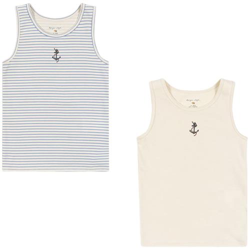 Konges Sløjd GOTS Basic 2-Pack Tanktop Stripe Provence Mix | Blå | 5-6 years