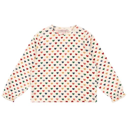Konges Sløjd Chleo Langærmet Top Coeur Coloré 2 Y  Creme  2 år  kvinde